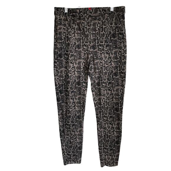 Spanx Jeanish Leggings Size Large Snakeprint Pants Pull On Tan Black - Picture 1 of 7